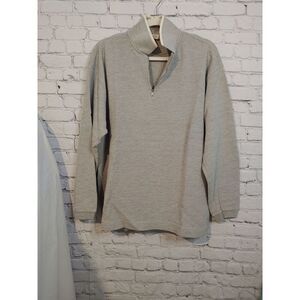 Old Navy VINTAGE Mens Size Large Grey 1/4 Zip Pullover Polo Shirt